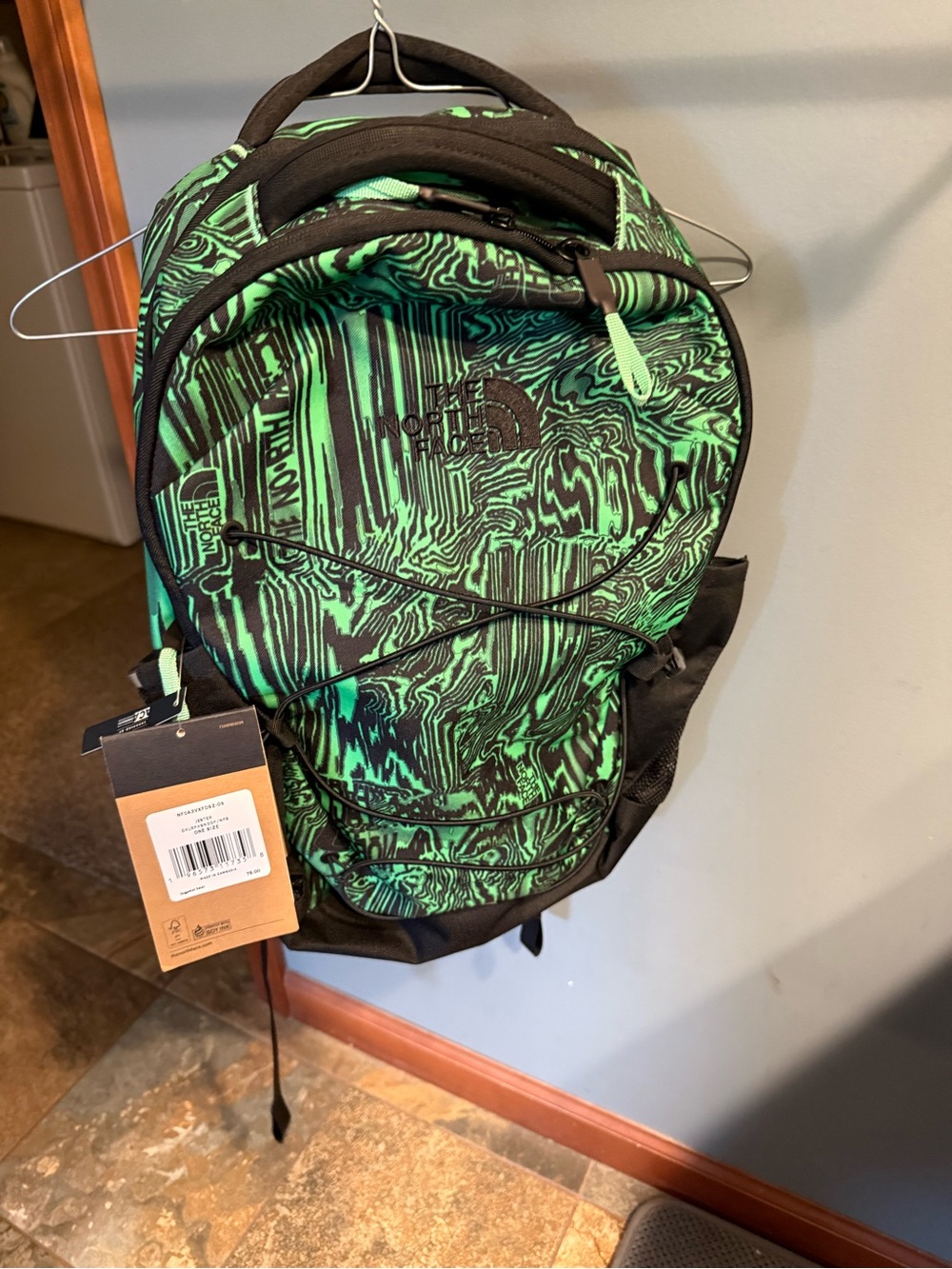NEW The North Face Jester Green Patterned Daypack Backpack